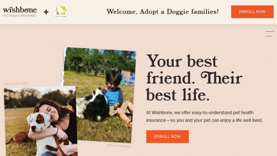 Enroll in Wishbone for Adopt a Doggie